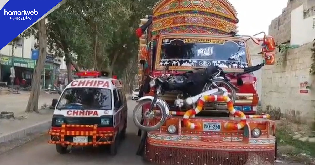 کراچی: بھینس کالونی موڑ کے قریب ٹرک کی ٹکر سے موٹر سائیکل سوار جاں بحق