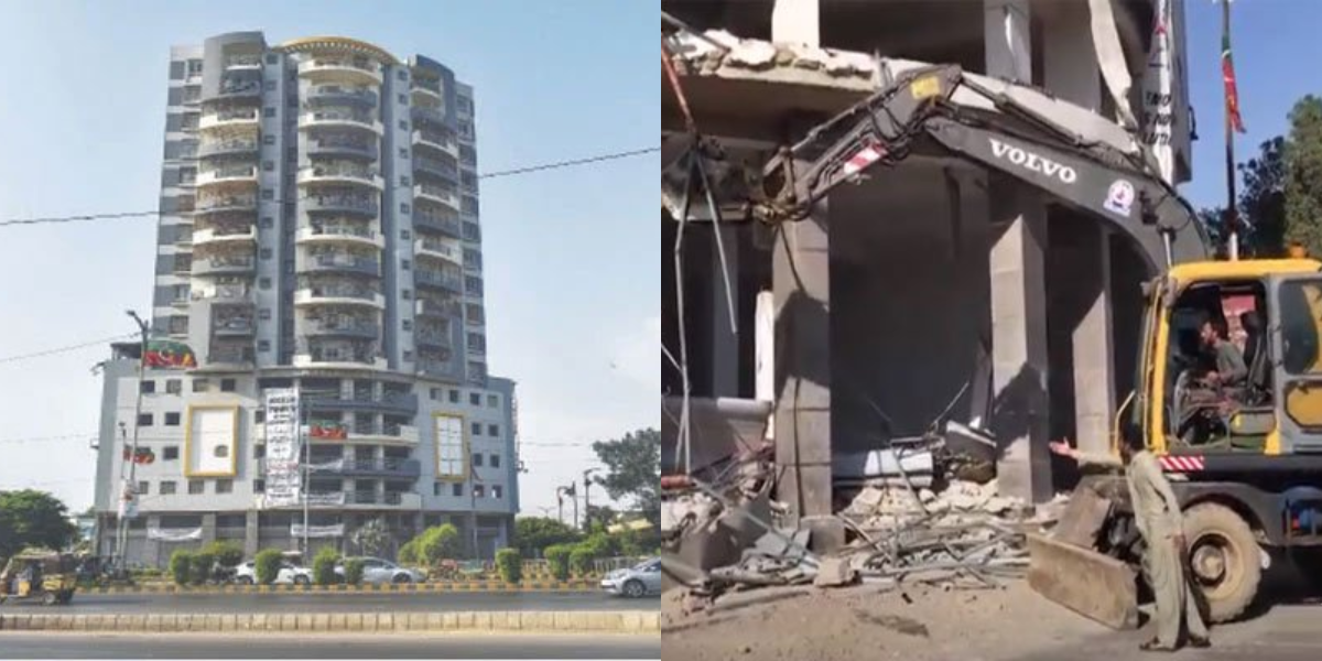 سپریم کورٹ کے احکامات پر عمل شروع ، نسلہ ٹاور کو گرایا جانے لگا