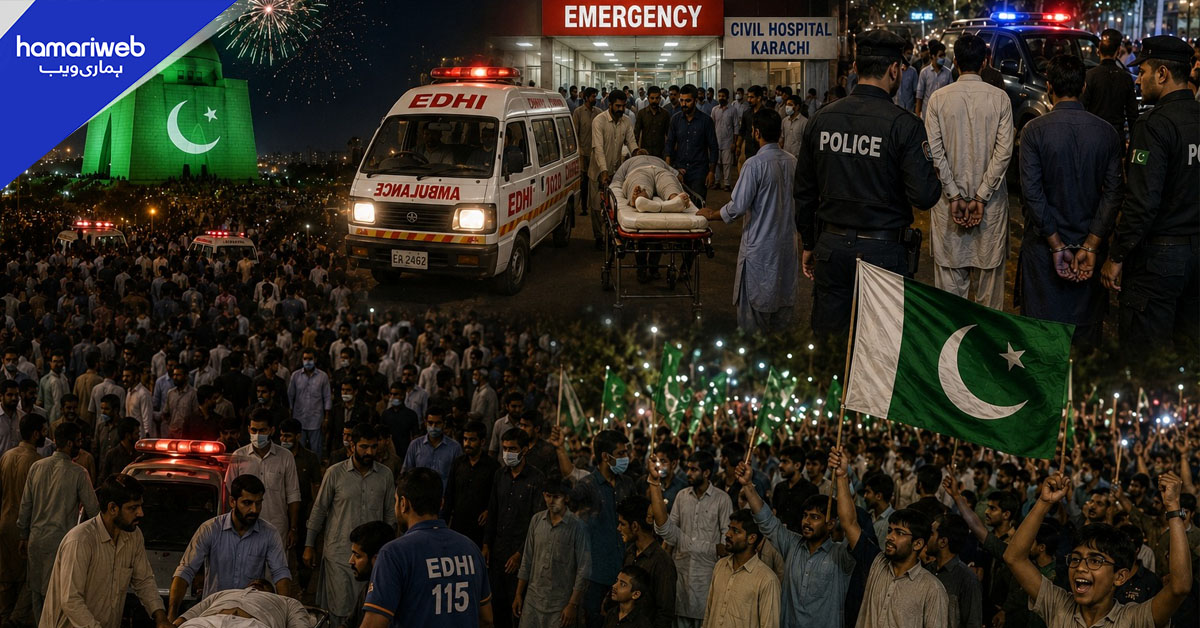 کراچی میں جشن آزادی پر ہوائی فائرنگ، خاتون جاں بحق، 94 افراد زخمی، 30 ملزمان گرفتار