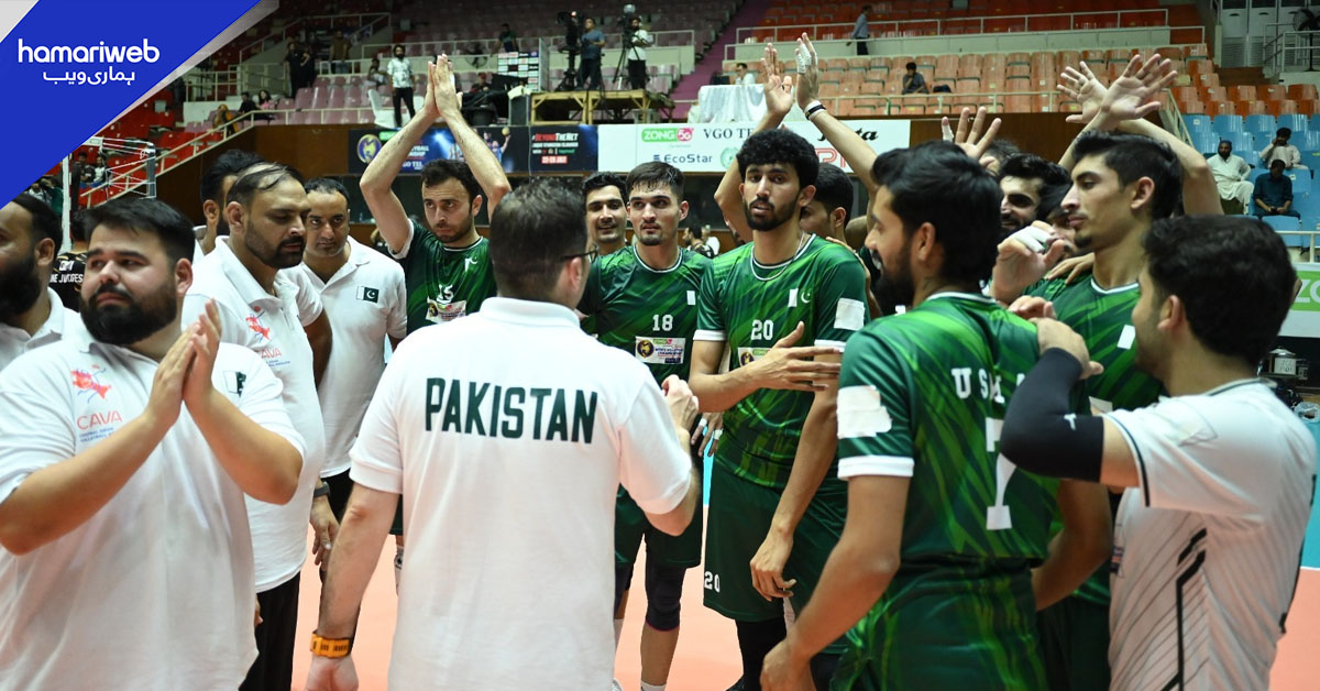 سنٹرل ایشین والی بال چیمپئن شپ: پاکستان مسلسل پانچویں فتح کے ساتھ سیمی فائنل میں پہنچ گیا
