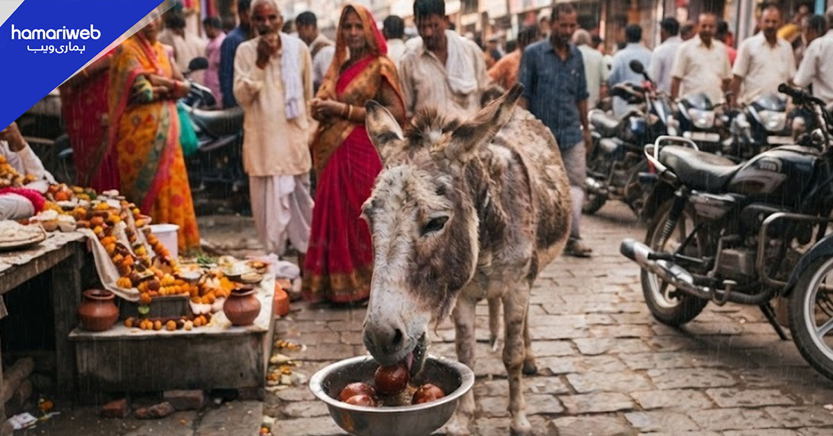 بارش کی امید میں گدھوں کو گلاب جامن کھلائے جانے لگے، بھارت سے حیران کن ویڈیوز وائرل