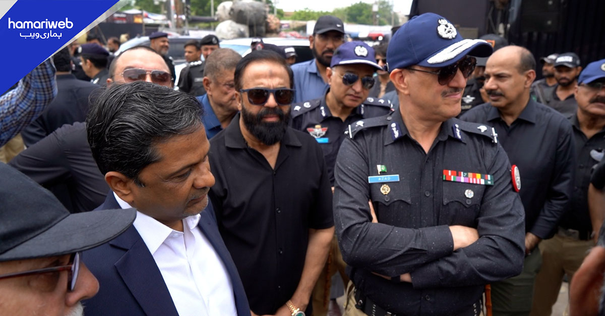 محرم الحرام سیکیورٹی، کمشنر کراچی اور ایڈیشنل آئی جی کا نمائش چورنگی کا دورہ