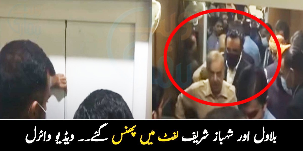 بلاول اور شہباز شریف لفٹ میں پھنس گئے۔۔ ویڈیو وائرل