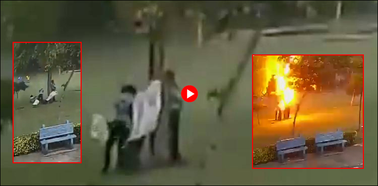 آسمانی بجلی گرنے کا واقعہ، دل دہلا دینے والی ویڈیو سامنے آگئی