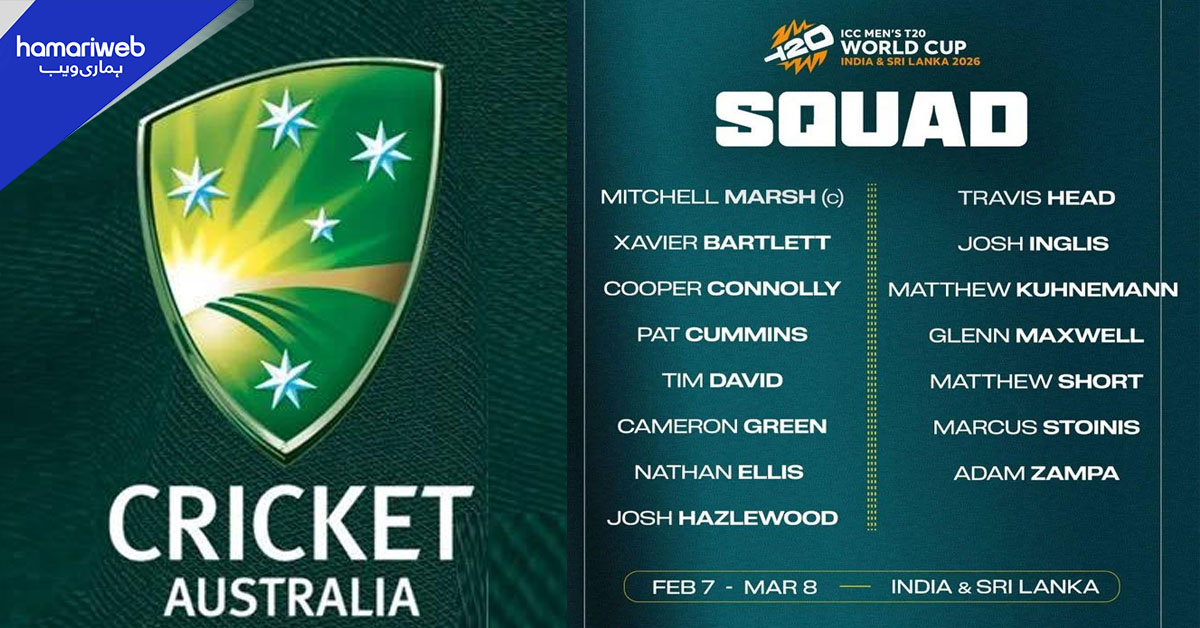 آئی سی سی ورلڈ کپ ٹی ٹوئنٹی: کرکٹ آسٹریلیا نے اسکواڈ کا اعلان کردیا