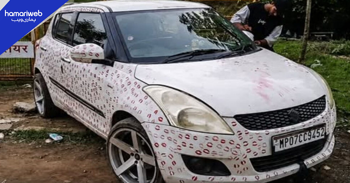 محبت کے رنگ میں رنگی گاڑی، نوجوان کو 16,001 روپے کا جرمانہ ہوگیا