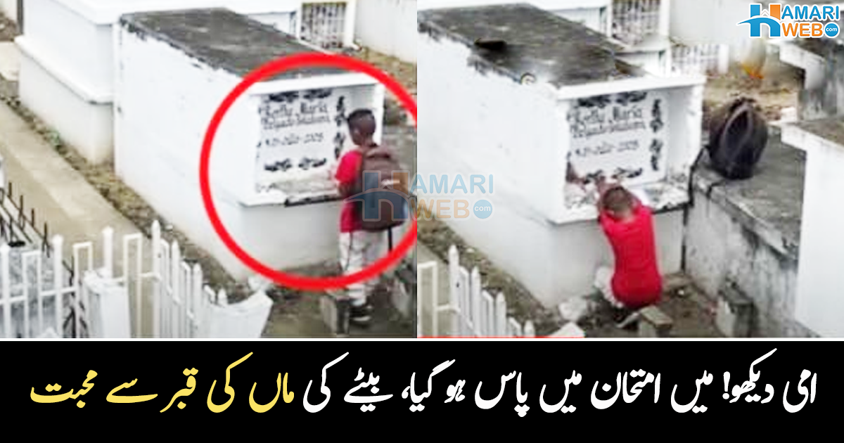 امی دیکھو! میں امتحان میں پاس ہو گیا ۔۔ والدہ کی قبر پر رپورٹ کارڈ لیے کھڑے بچے نے آخری میں کیا کیا، جو سب افسردہ ہو گئے؟