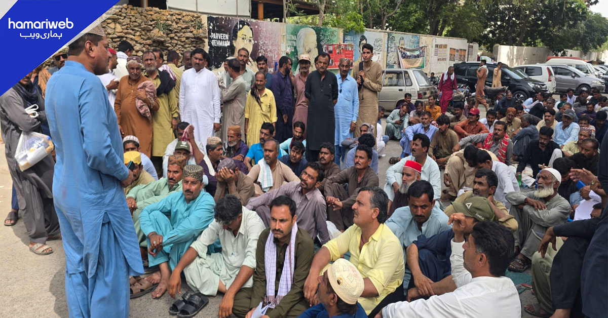 محکمہ زراعت کے ڈیلی ویجز ملازمین کا مستقلی کے لیے کراچی پریس کلب پر احتجاج