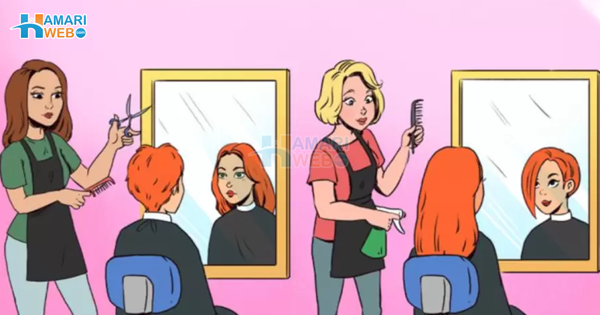 تصویر میں لڑکیاں بال کاٹ رہی ہیں لیکن غلطی کہاں ہے؟  ایسی تصویر جس میں تیز نظر والے افراد بھی غلطی نہ ڈھونڈ سکیں