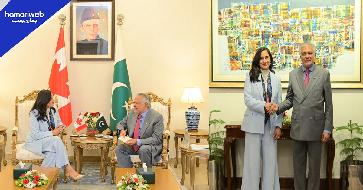 نائب وزیراعظم اسحاق ڈار سے کینیڈین وزیر خارجہ انیتا آنند کی ملاقات، دوطرفہ تعلقات کے فروغ پر اتفاق