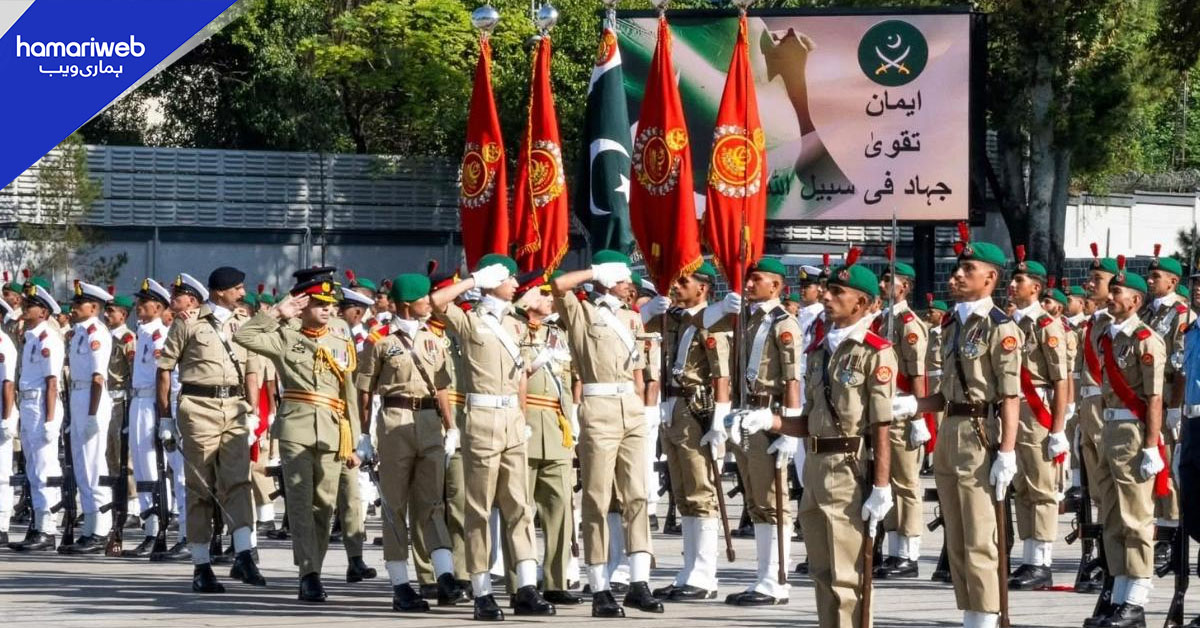 کاکول میں پاک فوج کی پاسنگ آؤٹ پریڈ، دوست ممالک کے کیڈٹس سمیت متعدد افسران فارغ التحصیل