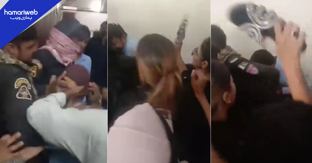 خواتین سے موبائل فون چوری کرنے کے ملزم کی ملیر کورٹ میں پیشی کے موقع پر پٹائی