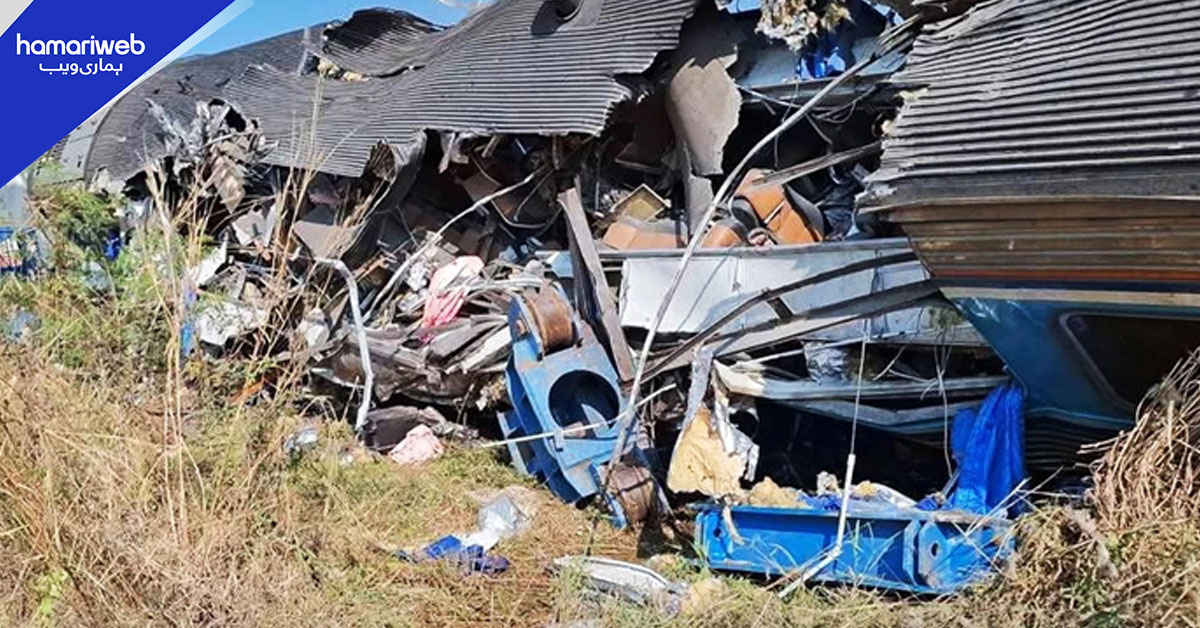 تھائی لینڈ میں مسافر ٹرین پٹری پر گری کرین سے ٹکرا گئی،  22 افراد ہلاک