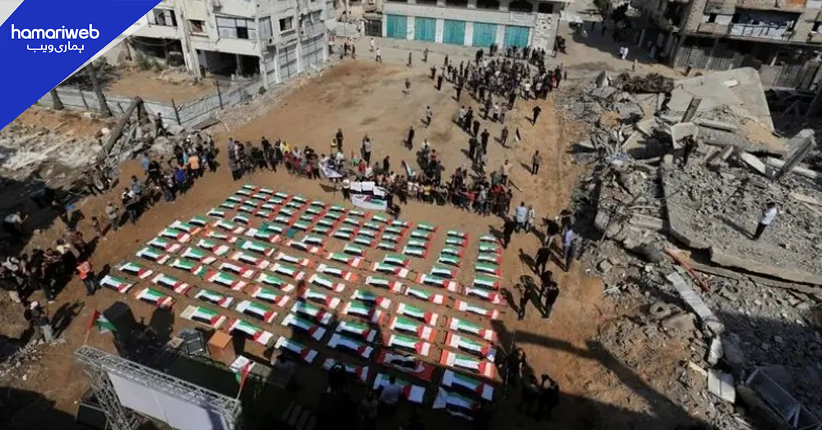غزہ: اسرائیلی حملے کے تین سال بعد 112 شہداء کی اجتماعی تدفین