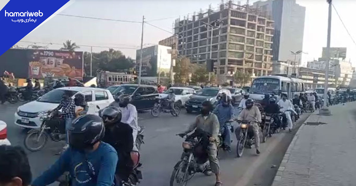 کراچی: سیکیورٹی کے پیش نظر متعدد سڑکیں بند، مختلف علاقوں میں ٹریفک جام