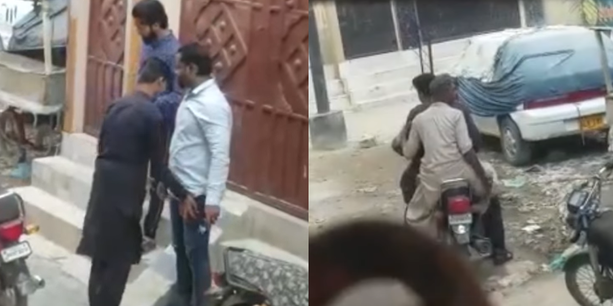 ڈکیتوں نے اطمینان کے ساتھ شہری کو لوٹ لیا ۔۔ موٹر سائیکل سوار 2 ڈاکوؤں نے گھر کے باہر کھڑے شہری کو موبائل فون اور پیسوں سے محروم کردیا ، ویڈیو وائرل