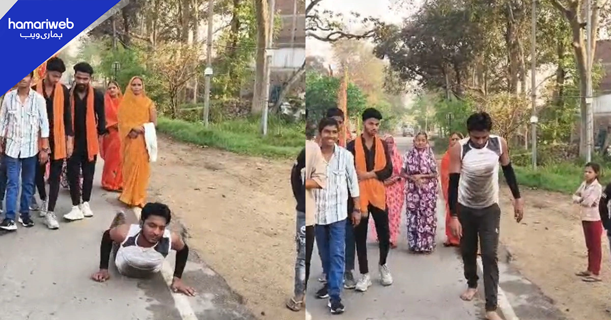 طلاق کا انوکھا جشن منایا، بھارتی نوجوان کا شکرانے کی منت کیلیے لیٹ کر 9 کلومیٹر کا سفر 