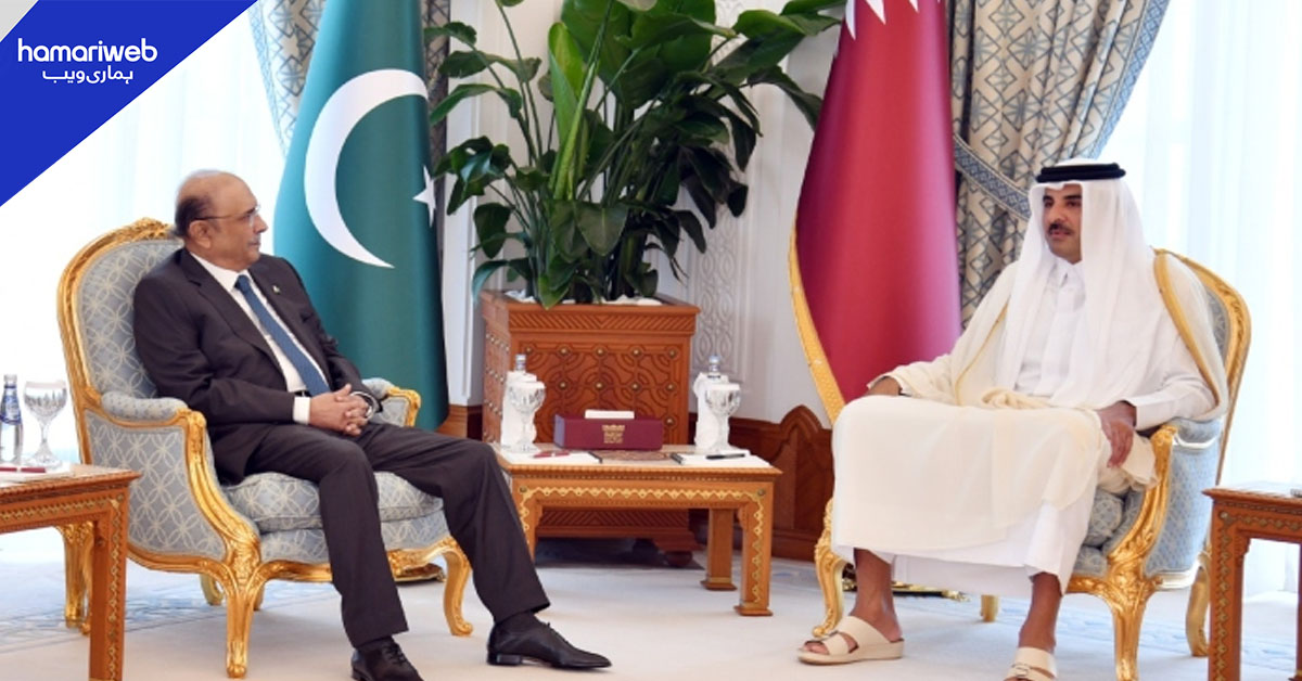 صدر زرداری اور امیرِ قطر کی ملاقات، دو طرفہ تعلقات مزید مستحکم بنانے پر اتفاق