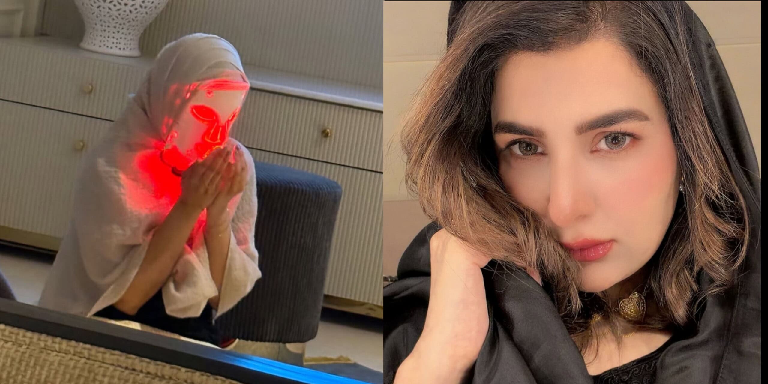ایل ای ڈی ماسک کے ساتھ نماز کی تصویر: عریبہ حبیب کو سوشل میڈیا پر شدید تنقید کا سامنا
