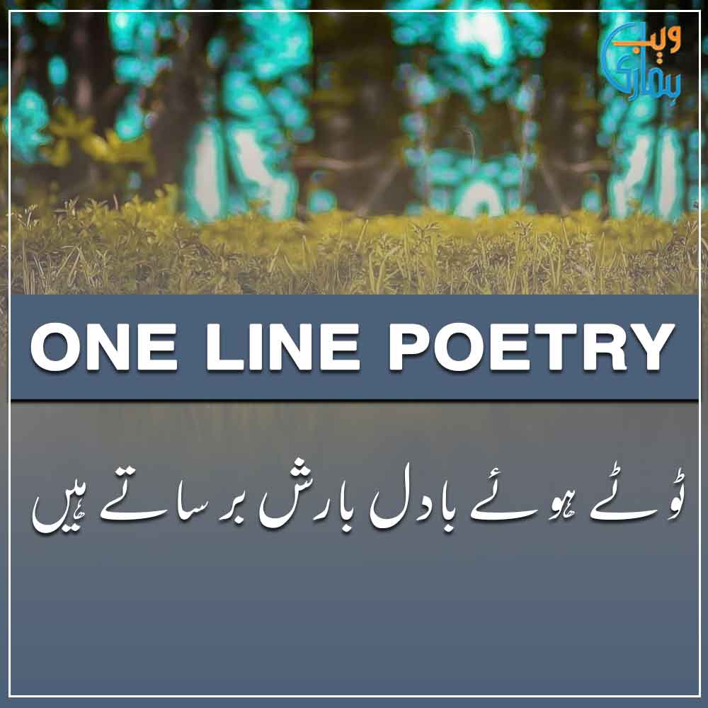 One Line Poetry, Best 1 Line Shayari in Urdu