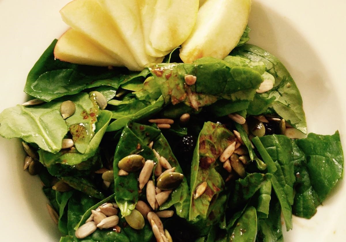 Pumpkin Seed Spinach Salad