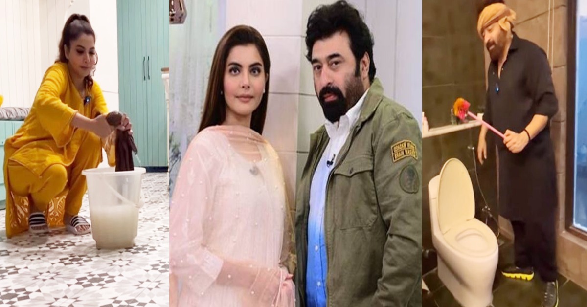 ساتھ کام بھی کرتے ہیں اور صفائی بھی ۔۔ ندا اور یاسر نواز نے گھر کی صفائی کرتے ہوئے ویلاگ بنا لیا، ویڈیو وائرل