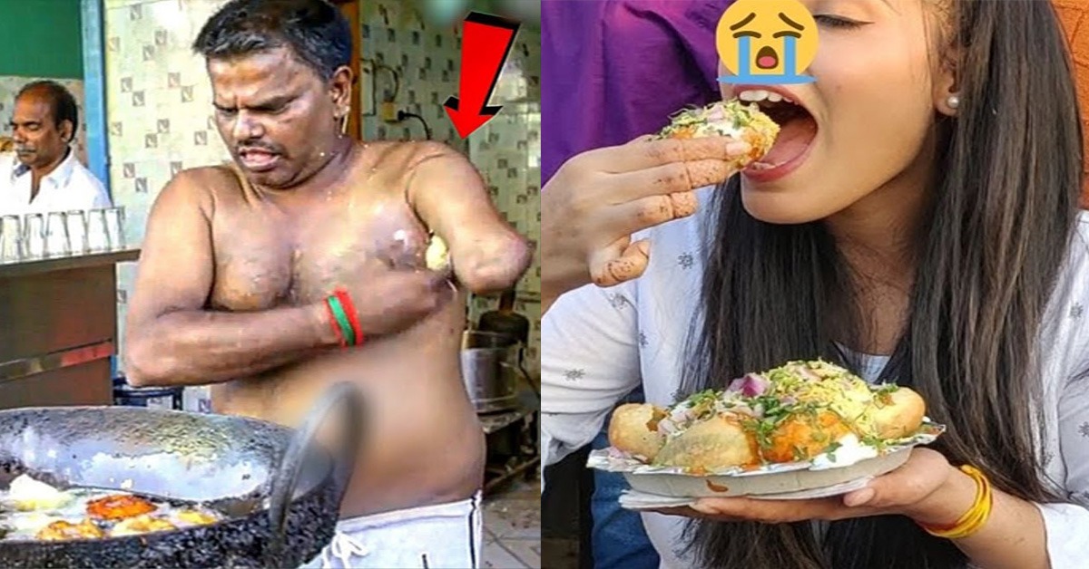 ہاتھ نہیں بغل سے پیڑا بناتے ہیں ۔۔ بازار کا ذائقہ دار کھانا بنانے والے ایسا بھی کرتے ہیں، دیکھیں ویڈیو