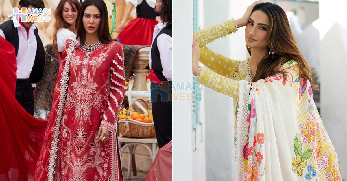 پورے پاکستان میں انہیں کوئی لڑکی نہیں ملی کیا؟ فائزہ ثقلین کے نئے لان کلیکشن میں بھارتی ماڈلز کو دیکھ کر صارفین بھڑک اٹھے، دیکھیں