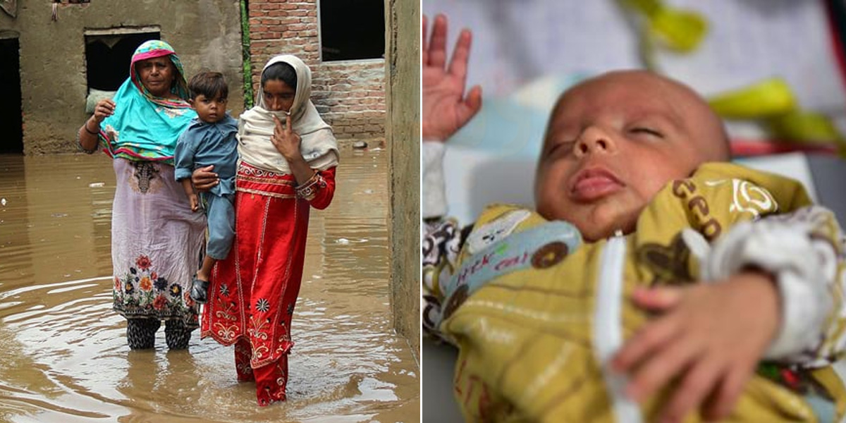 بچہ پیدا ہوگیا، گھر بہہ گیا ۔۔ سیلاب سے متاثرہ خواتین کے ہاں بچوں کی پیدائش، کوئی پوچھنے والا نہیں